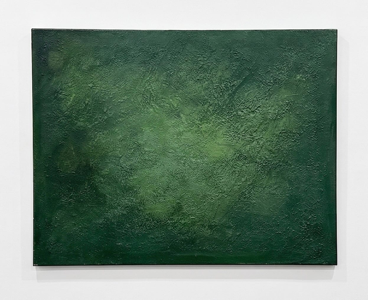 Abstract painting in deep Mediterranean greens
